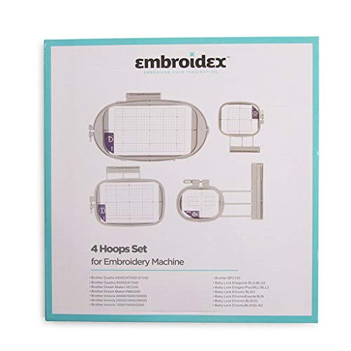 Embroidex 4 Embroidex Hoops for Brother/Babylock Embroidery Machine (SA437, SA438, SA439, SA441) Duetta Quatro Dreammaker Dreamweaver innovis Luminaire Innov-ís XP NQ1700E NQ3700D - Image 2
