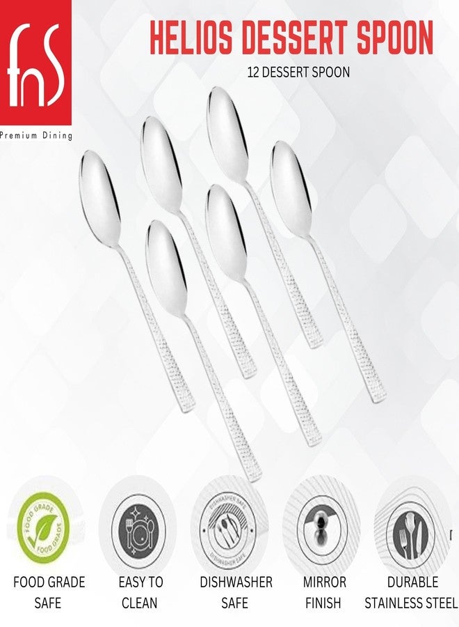 FNS Montavo Helios Dessert Spoon 12 Pcs Set | Ideal for Home, Restaurant and Kitchen |Elegant Design - Image 2