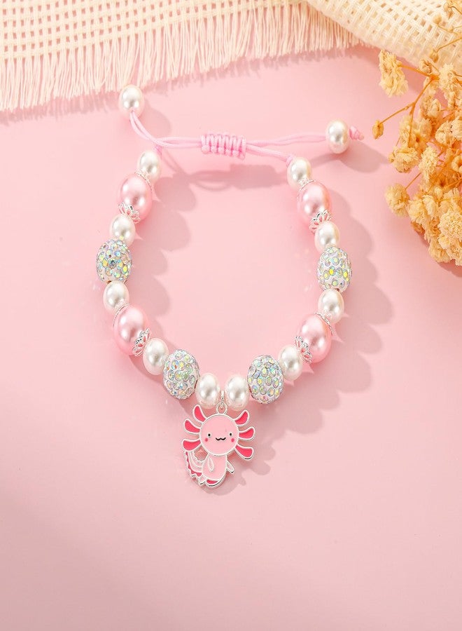VULETO 4 Year Old Girl Birthday Gifts, Adjustable Kawaii Axolotl Charm Bracelet Stuff 4th Birthday Gifts Ideas Decorations Christmas Jewelry Gifts for Daughter Niece Granddaughter Sister Kids - Image 2