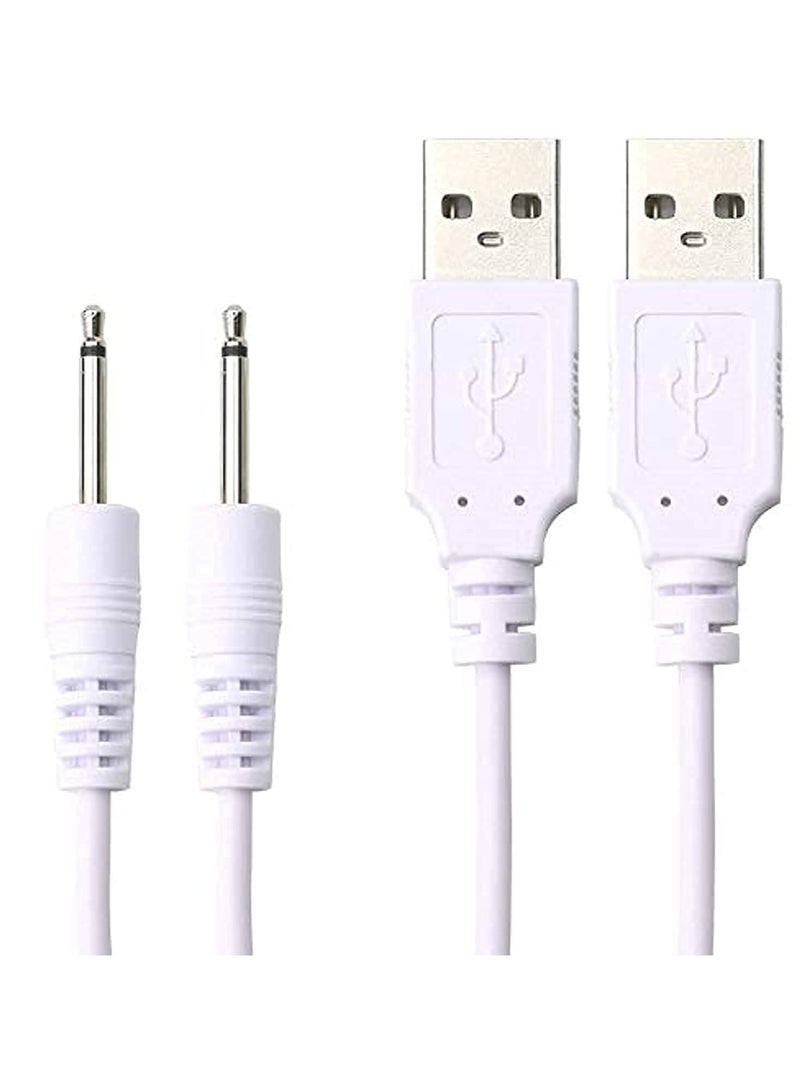 erorex Replacement-Charging-Charger-Rechargeable-Massagers, DC Cable USB Cord - 2.5mm (2 Pack) 3.3ft - Image 1