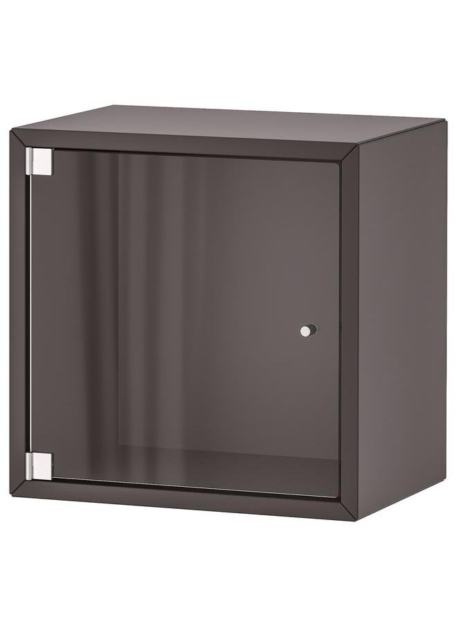إيروريكس خزانة حائط مع باب زجاجي، رمادي غامق، 35X25X35 سم  - Image 1