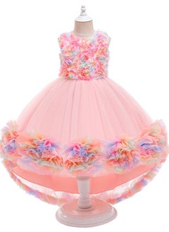 Loquat New Europe and the United States drag tail lovely children's dress girl princess skirt net gauze pompous skirt pink  - Image 1