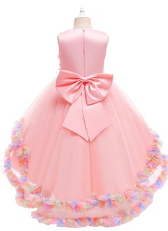 Loquat New Europe and the United States drag tail lovely children's dress girl princess skirt net gauze pompous skirt pink  - Image 2