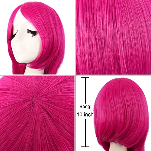 MapofBeauty 40 Inch/100 cm Anime Costume Long Straight Cosplay Party Synthetic Wig (Hot Pink) - Image 5