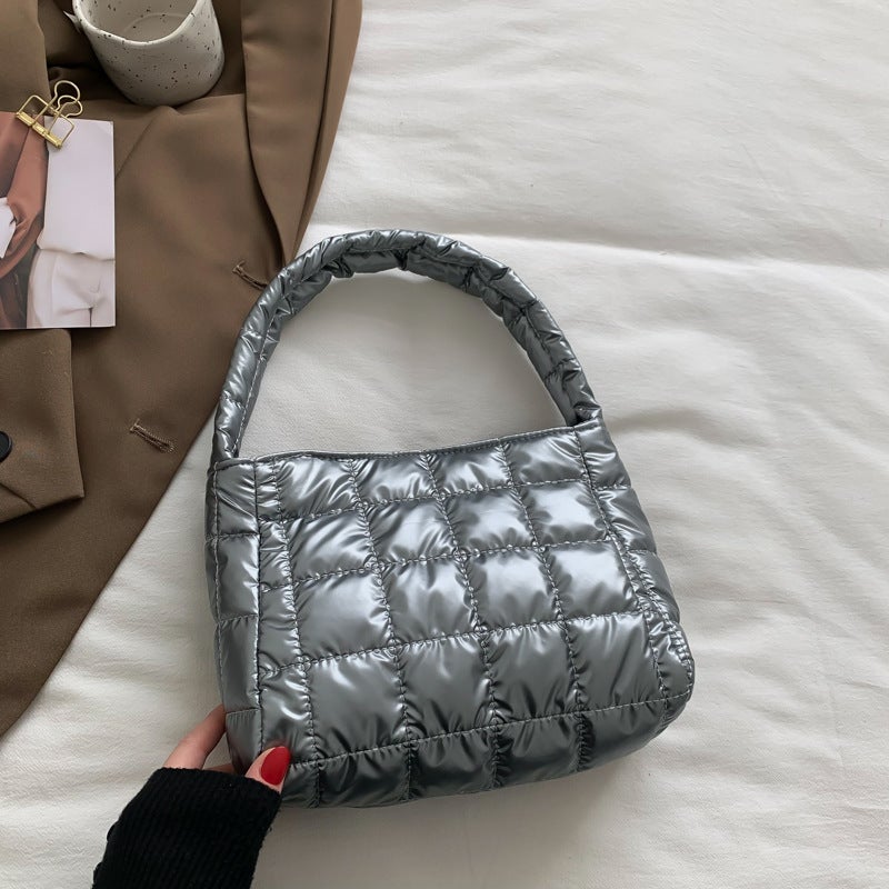 2022 Winter New Beautiful Women'S Bag Large Capacity Portable Women'S Bag Plaid Casual Shoulder Bag Western Style Small Square Bag - Image 1