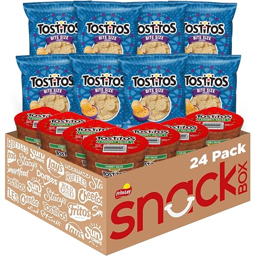 Frito Lay Tostitos Bitesize Rounds Chips and Salsa Dip Cups Variety Pack, (Pack of 24) - Image 3