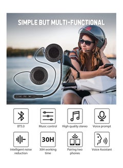 Excefore Motorbike Helmet Bluetooth 5.0 Headset with Stereo Sound Quality Waterproof Motorcycle Helmet Speaker for Riding, Skiing Sport Outdoor  - Image 3
