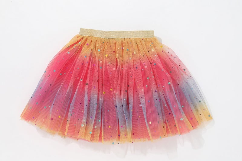 New Tulle Princess Dress Kids Tutu Star Rainbow Skirt Pink - Image 5