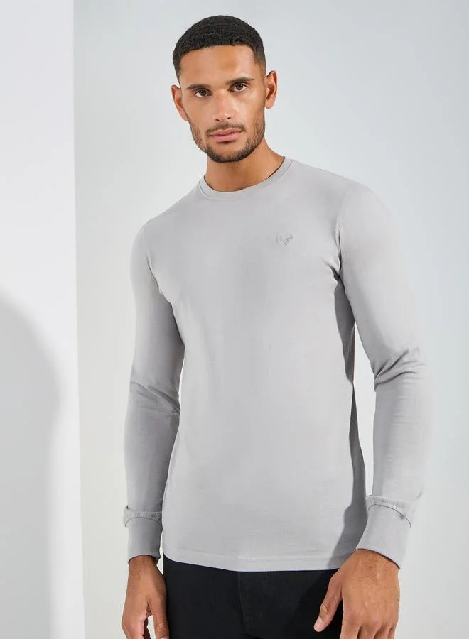 فورت كولينز Logo Detail Long Sleeves T-Shirt by Styli