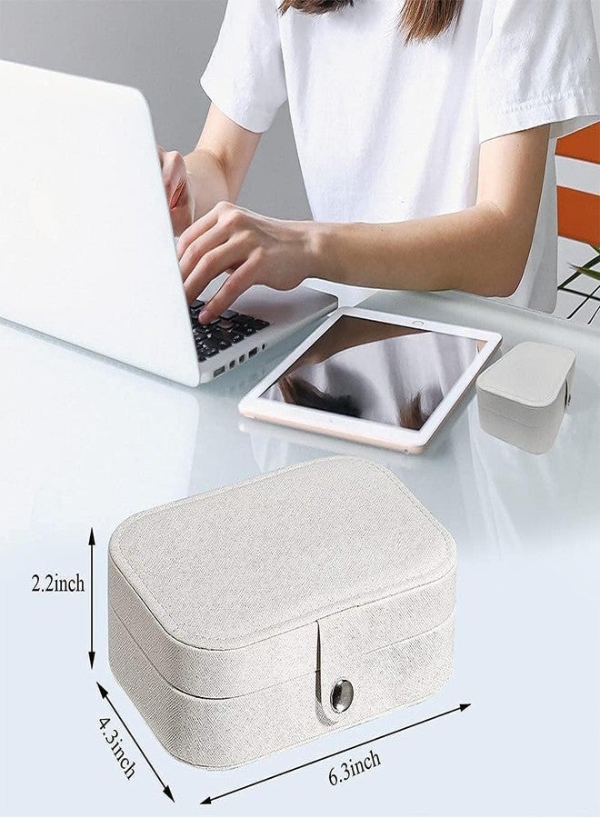 TONSYL Leather Mini Jewelry Travel Case Small Travel Jewelry Organizer Portable Jewelry Box Travel Mini Storage Organizer Portable Display Storage Box For Rings Earrings Necklaces Gifts, Multicolor - Image 5