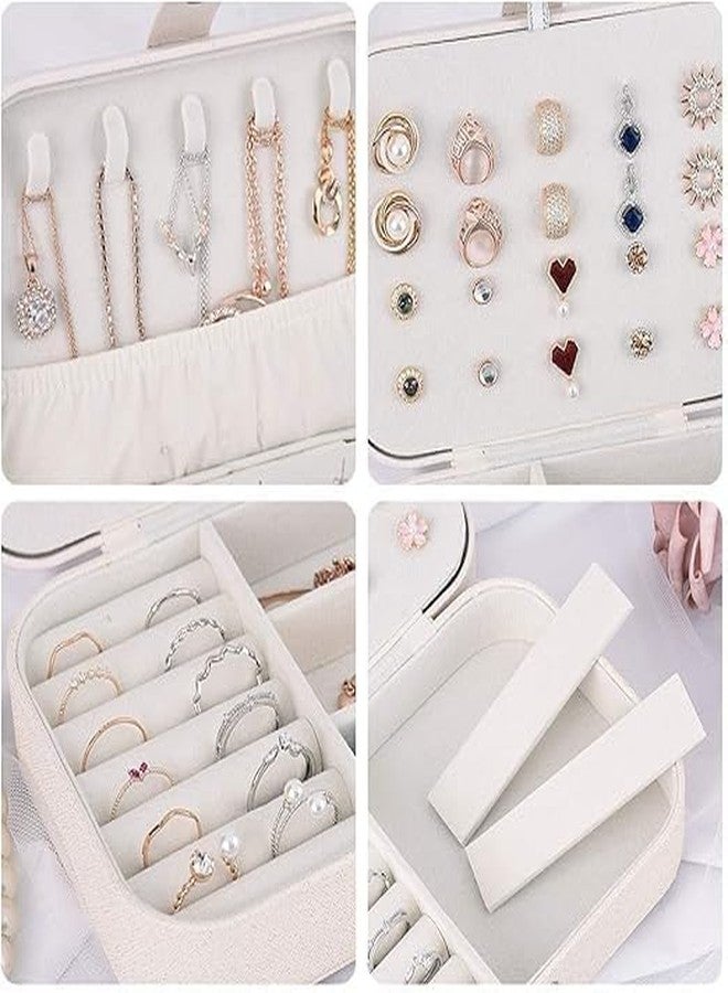 TONSYL Leather Mini Jewelry Travel Case Small Travel Jewelry Organizer Portable Jewelry Box Travel Mini Storage Organizer Portable Display Storage Box For Rings Earrings Necklaces Gifts, Multicolor - Image 2