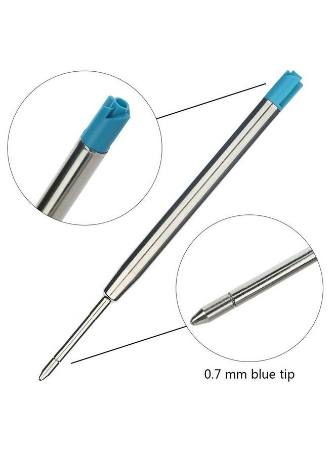 ONWON 30 Pieces Replaceable Ballpoint Pen Refills 1.0Mm Medium Point Metal Refill Smooth Writing Ball Point Pen Refills Black & Blue Ink - Image 3