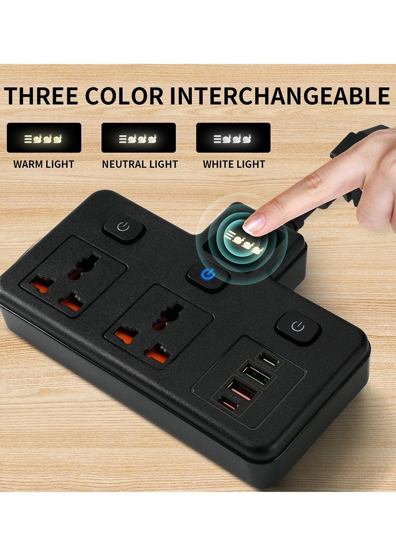 Generic - Power Socket Power Strip with TYPE-C PD 20W + USB QC 3.0 Fast Charging Power Extension 4 Ports, Universal / 2-Way Power Strip / 2m Extension Cable White - Image 1