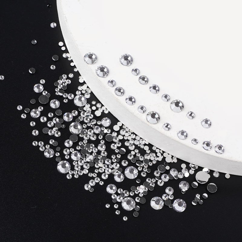 Canvalite 1500PCS Rhinestones Flat Back Gems, Nail Rhinestones Nail Art Gems with Pick Up Tweezers and Rhinestone Picker Dotting Pen, Nail Art Tools for Nails, Clothes, Face, Craft - Image 5