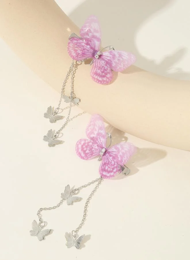 Take Two Set of 2 - Butterfly Decor Chain Hair Clip