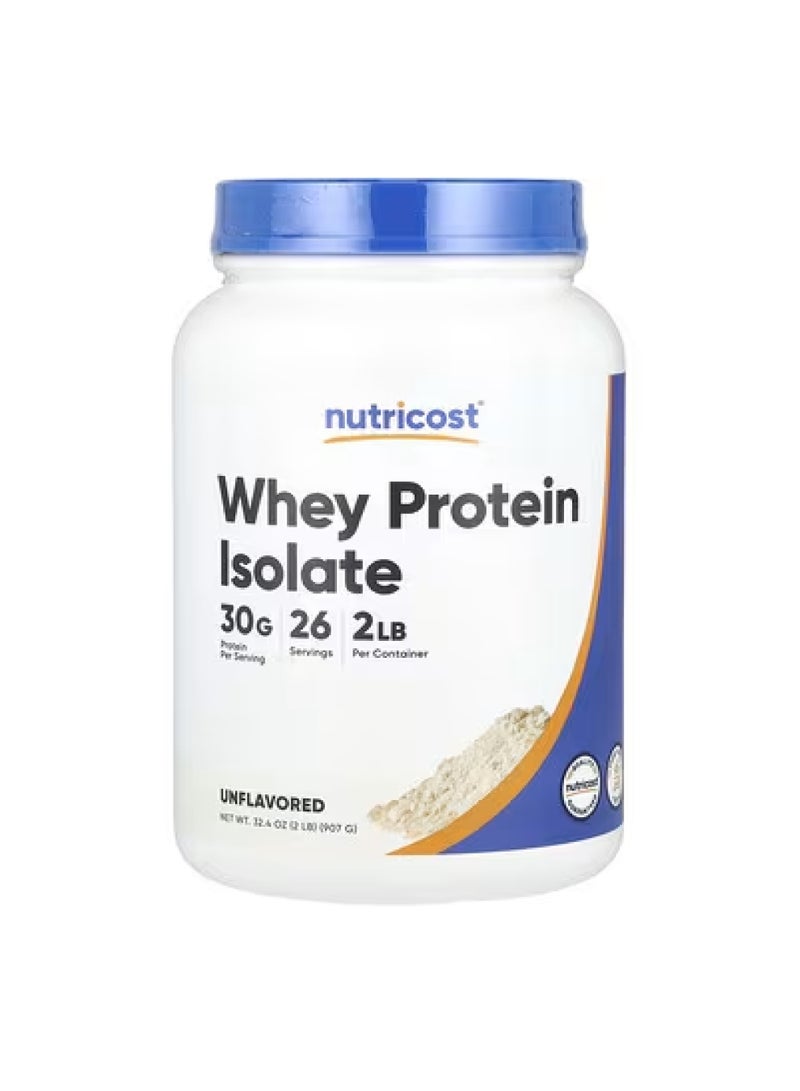 Nutricost Whey Protein Isolate, Unflavored, 2 lb (907 g)