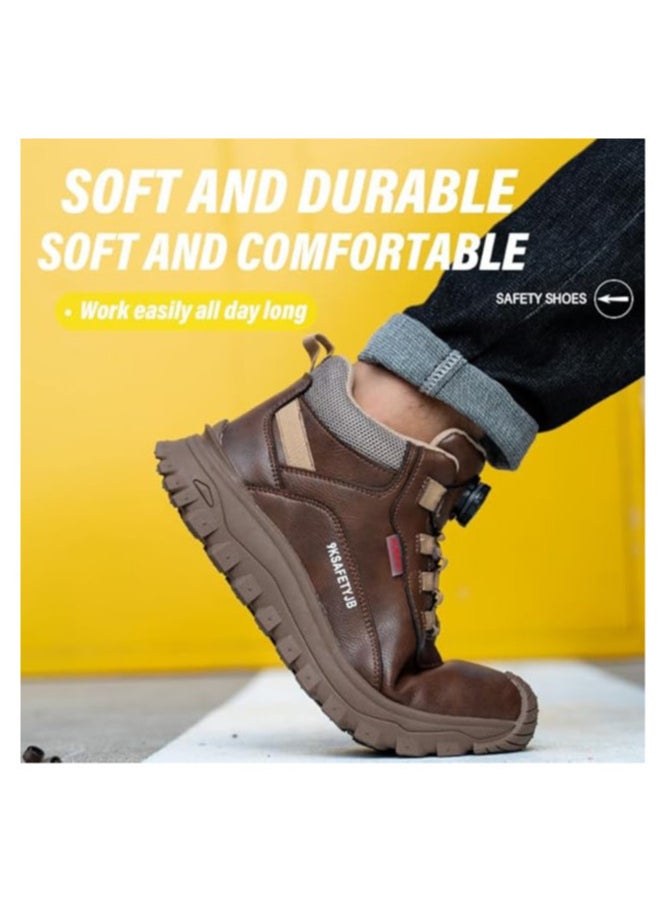 Verci - Men's Industrial Safety Boots Waterproof Anti-Slip Insulated Anti Smashing Puncture Resistant Work Shoes Sports Style Casual Solid Low Top with Round Toe Steel Guard Fabric Lined PU Upper and Sole All Season(41 EUR) - Image 1