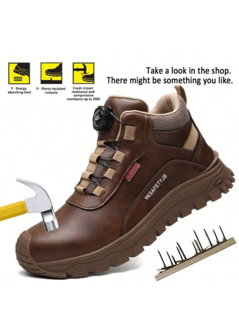 Verci Men's Industrial Safety Boots Waterproof Anti-Slip Insulated Anti Smashing Puncture Resistant Work Shoes Sports Style Casual Solid Low Top with Round Toe Steel Guard Fabric Lined PU Upper and Sole All Season(41 EUR)  - Image 1