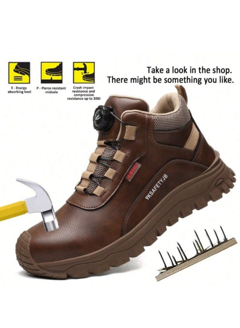 9KSAFETYJB أحذية السلامة الصناعية للرجال أحذية عمل مقاومة للانزلاق ومقاومة للثقوب عازلة للماء طراز رياضي قمة عادية منخفضة وصلبة مع فولاذ إصبع القدم مستدير قطعة قماش بطانة وحدة المعالجة المركزية علوية وفرادية كل الموسم (41 يورو) - Image 1