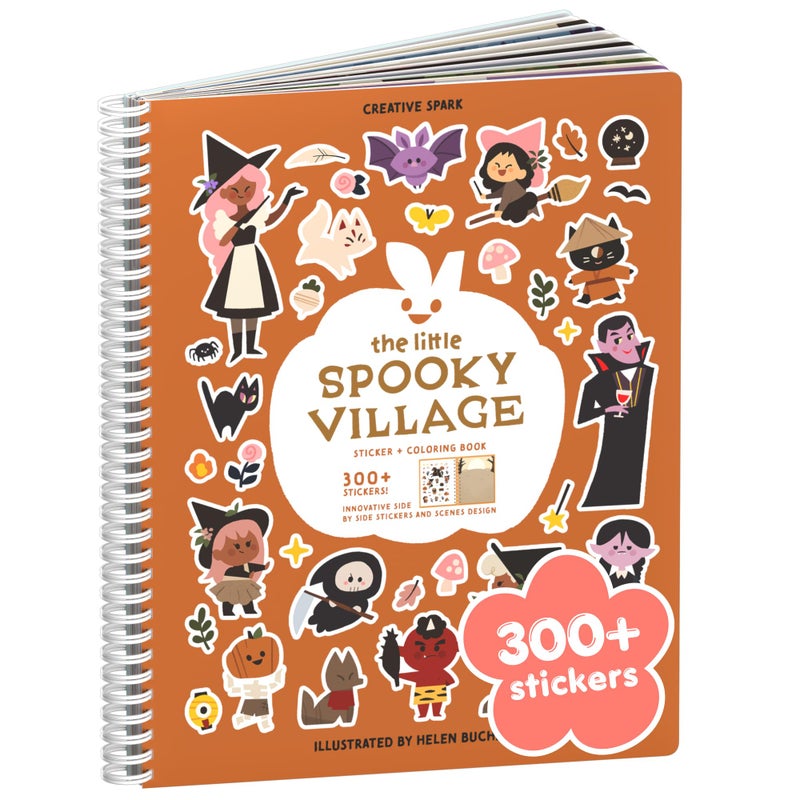 CUPKIN Spooky Village Halloween 300 Sticker Book by Cupkin Toddler Travel Activity Coloring Sticker Book Road Trip Essentials 8 Coloring Pages Side by Side Scenes for Ages 28 Years - Image 2