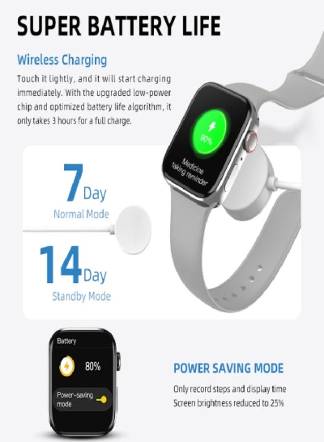 AROAQ HW8 Max Smart Watch – 1.99" Full Touch HD Screen, Bluetooth 5.2 Fitness Smartwatch with Wireless Charging, IP67 Waterproof Sports Watch for Men & Women – 420×480 TFT Display - Image 3