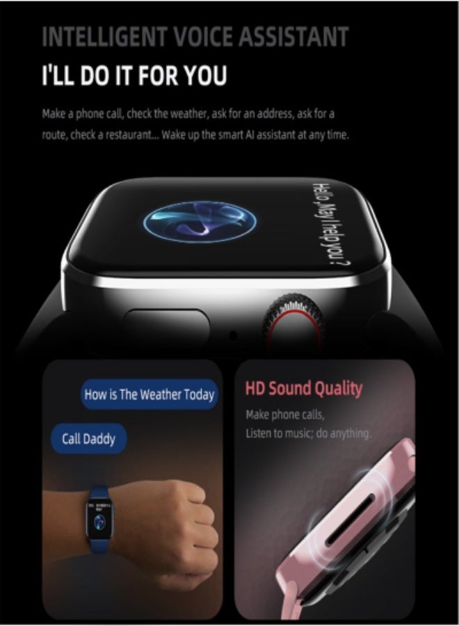 AROAQ HW8 Max Smart Watch – 1.99" Full Touch HD Screen, Bluetooth 5.2 Fitness Smartwatch with Wireless Charging, IP67 Waterproof Sports Watch for Men & Women – 420×480 TFT Display - Image 5