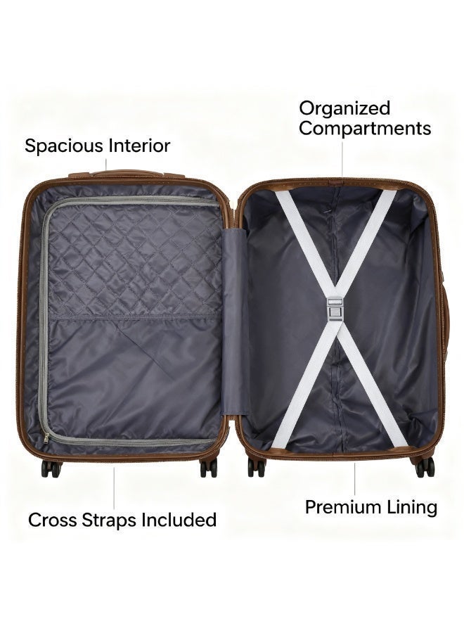 Prosperity 【Ultimate Family Set】Prosperity 5-Piece Luggage Set, Silent 4-Wheels, PC+ABS Hardshell, TSA Lock, 14/20/24/28/32 Inch, Suitcase Set - Image 4