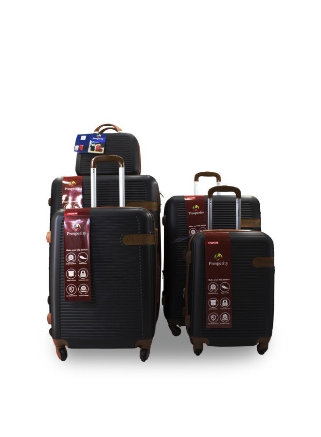 Prosperity 【Ultimate Family Set】Prosperity 5-Piece Luggage Set, Silent 4-Wheels, PC+ABS Hardshell, TSA Lock, 14/20/24/28/32 Inch, Suitcase Set - Image 2