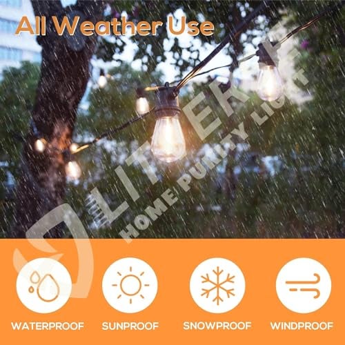 LITVERSE Solar String Lights E27 |10 LED | 19FT with 8 Lighting Mode, Solar and USB Powered with Display Panel Decorative, Diwali,Festival,Outside Garden Yard Balcony (Warm White) - Image 2