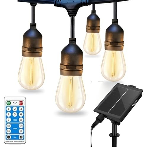 LITVERSE Solar String Lights E27 |10 LED | 19FT with 8 Lighting Mode, Solar and USB Powered with Display Panel Decorative, Diwali,Festival,Outside Garden Yard Balcony (Warm White) - Image 1