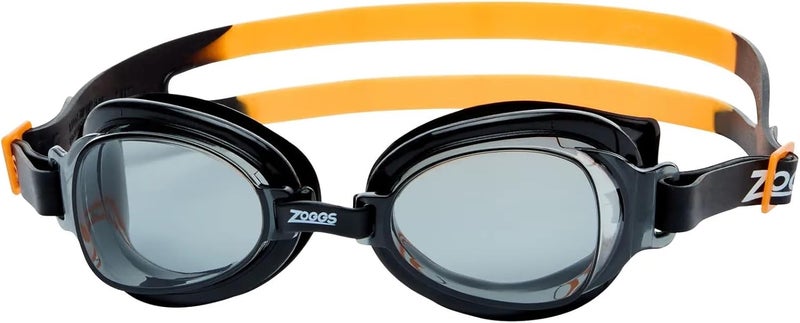 Zoggs Otter Swim Goggles - Black with Orange Tint Smoke, Anti-Fog Tinted Lenses, UV Protection, Adjustable Strap - Image 1