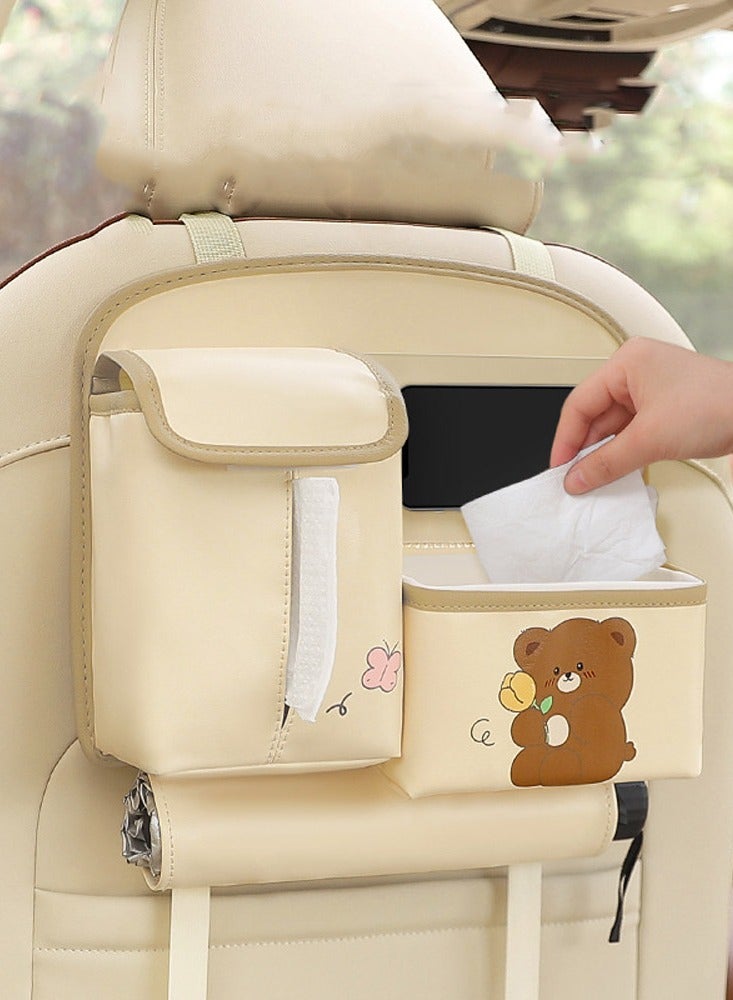 general Car Storage Bag with Trash Bin, Multipurpose Kids’ Cartoon Backseat Organizer, and Paper Towel Holder - Image 3