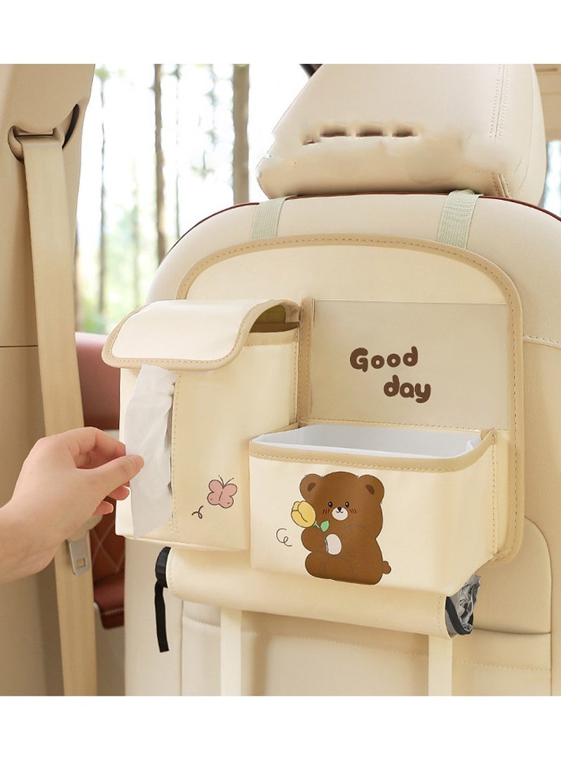 general Car Storage Bag with Trash Bin, Multipurpose Kids’ Cartoon Backseat Organizer, and Paper Towel Holder - Image 4