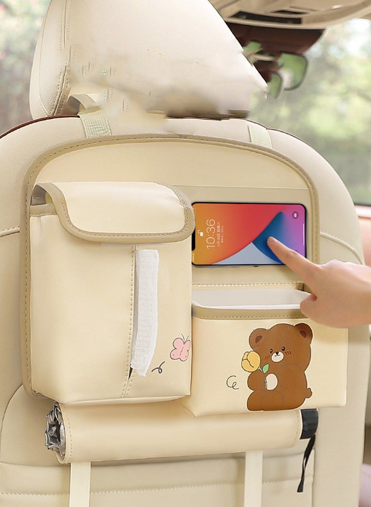 general Car Storage Bag with Trash Bin, Multipurpose Kids’ Cartoon Backseat Organizer, and Paper Towel Holder - Image 2