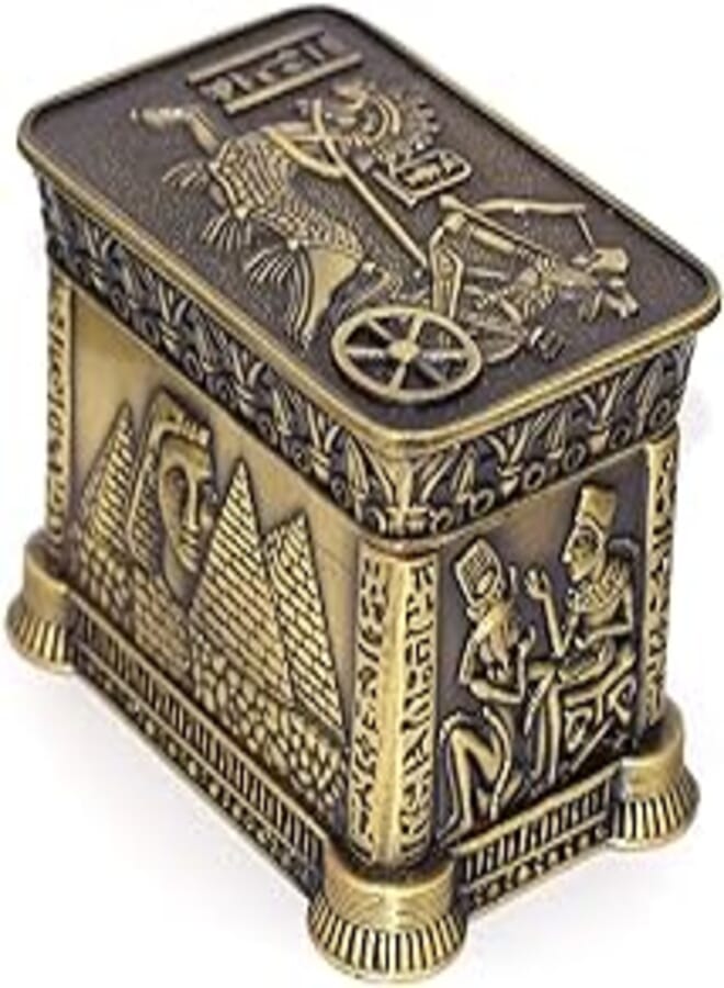 immatgar pharaonic Egyptian Jewellery Storage with Chariot Egyptian souvenirs gifts for Women Girls (Burnt Yellow)