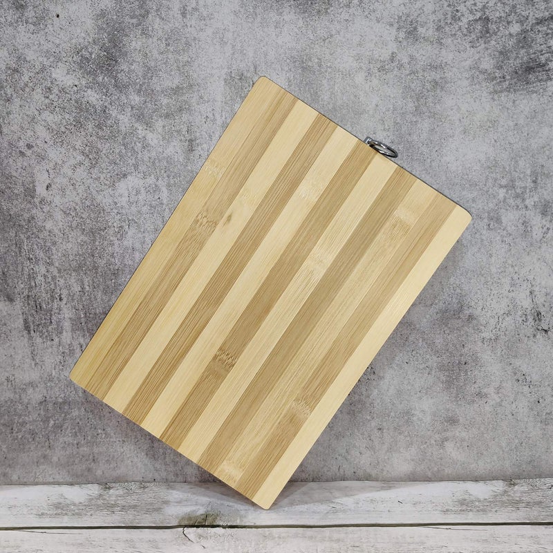 ARQUIN Thick Wooden Bamboo Kitchen Chopping Cutting Slicing Board with Holder for Fruits Vegetables Meat 33x 24 cm - Image 3