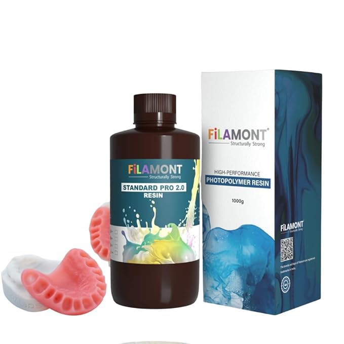Protomont TECHNOLOGIES FiLAMONT Standard Pro 2.0 3D Printer Resin – Pink, 1kg | High Precision, Durable UV-Curing Photopolymer for SLA, DLP, LCD 405nm Printers | Ideal for Prototyping & Engineering Models - Image 1
