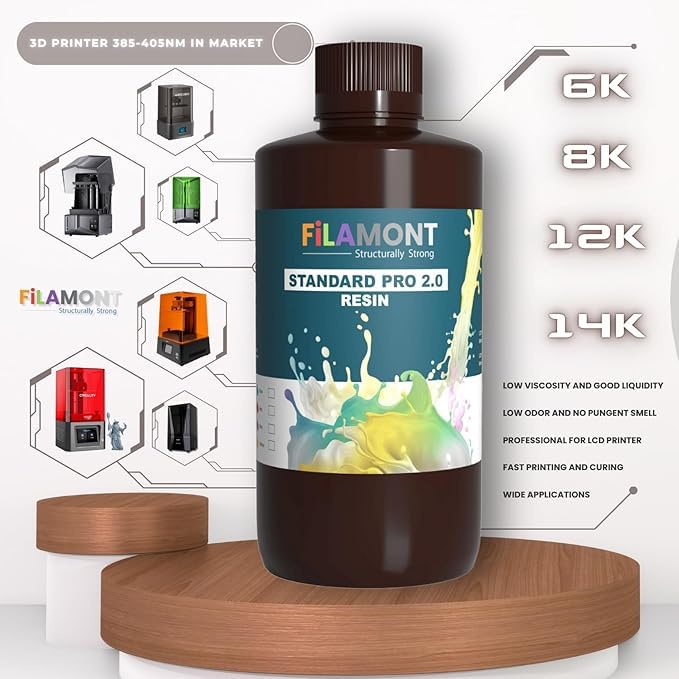 Protomont TECHNOLOGIES FiLAMONT Standard Pro 2.0 3D Printer Resin – Pink, 1kg | High Precision, Durable UV-Curing Photopolymer for SLA, DLP, LCD 405nm Printers | Ideal for Prototyping & Engineering Models - Image 3