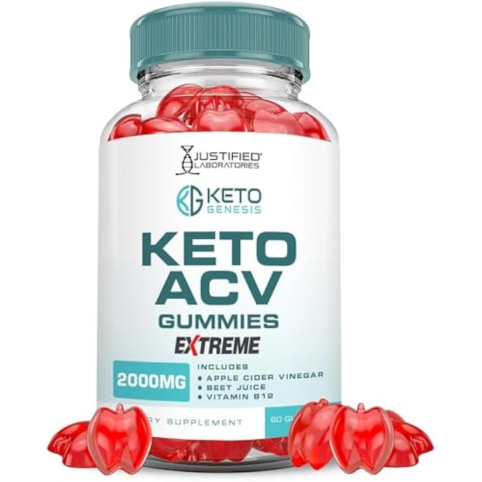 Justified Laboratories Keto Genesis Keto ACV Gummies Extreme 2000MG Keto Genesis Keto Gummies Advanced Formula Apple Cider Vinegar with Pomegranate Beet Juice Powder B12 Vegan Non GMO 60 Gummys - Image 1