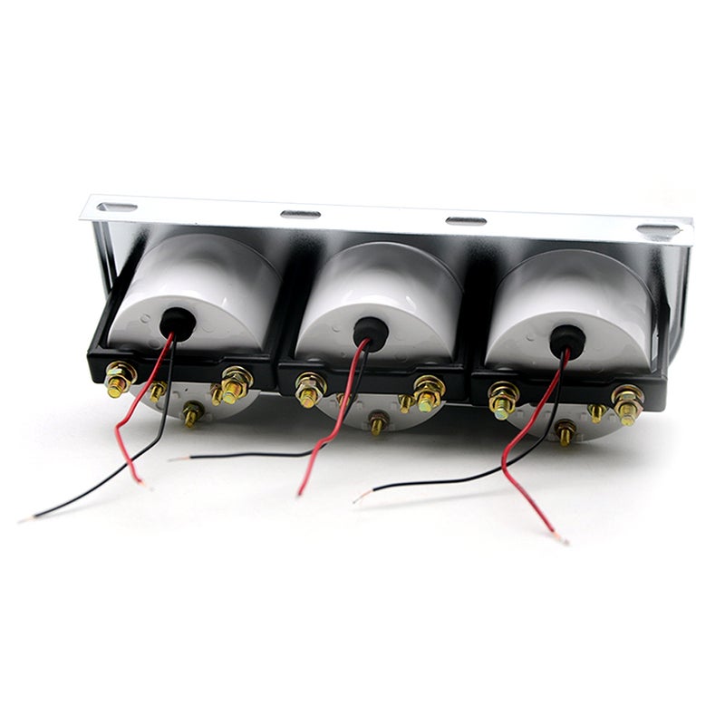 مجموعة مقاييس 3 في 1: مقياس ضغط الزيت 52 مم - مقياس مؤشر ضوئي LED حساس عالي ودقيق لا يُضاهي، مع إطار كروم وجوه قماسي أبيض بفهرنهايت لمراقبة المركبة - Image 2