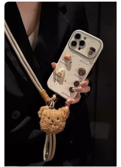 Splash Ink Three-dimensional Coffee Bear For 16ProMax For Iphone15 For Iphone 14 Mobile Phone Case 13 Hand Rope 11-Color:Windows Leather-splash Ink Three-dimensional Coffee Bear Bear Bear Hand Rope Diagonal Rope Han-Applicable Model:For Huawei Mate60