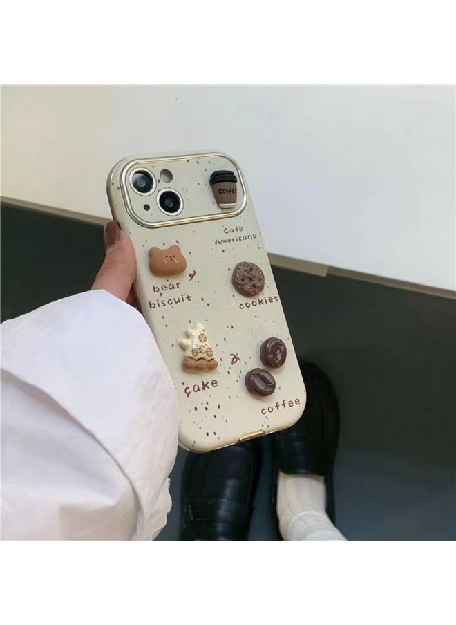 Generic - Splash Ink Three-dimensional Coffee Bear For 16ProMax For Iphone15 For Iphone 14 Mobile Phone Case 13 Hand Rope 11-Color:Windows Leather-splash Ink Three-dimensional Coffee Bear Bear Bear Hand Rope Diagonal Rope Han-Applicable Model:For Huawei Mate60 - Image 1