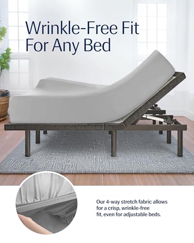REST® Evercool®+ Fitted Sheet, Queen Size, Light Gray, 15" Deep (up to 18’’), Breathable Bedding for Hot Sleeper and Night Sweats, Bed Sheet with Ionic+ Self-Cleaning Silver Yarn for Sensitive Skin - Image 5
