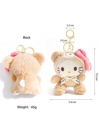Cute Kawaii Plush Keychain for Women Girls, Lovely Sanrio Keychain Decorative Accessories, Purse Bag Backpack Charm - view 2