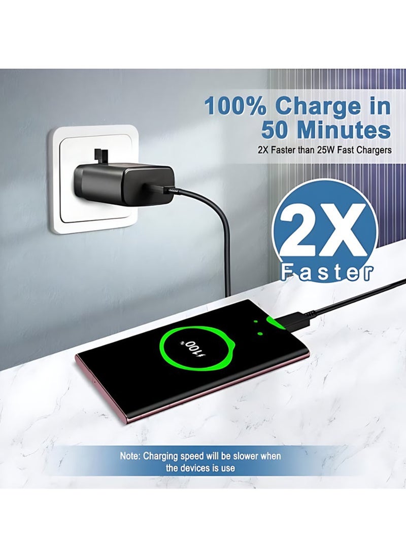 Adando 45W PD Fast Charger Universal Adapter for Samsung Galaxy S20 S21 S22 S23 Note20, and 1m Type C Charging Cable,  Fast and Safe, Compatible with Mobile Phone/Tablet (Black) - Image 4