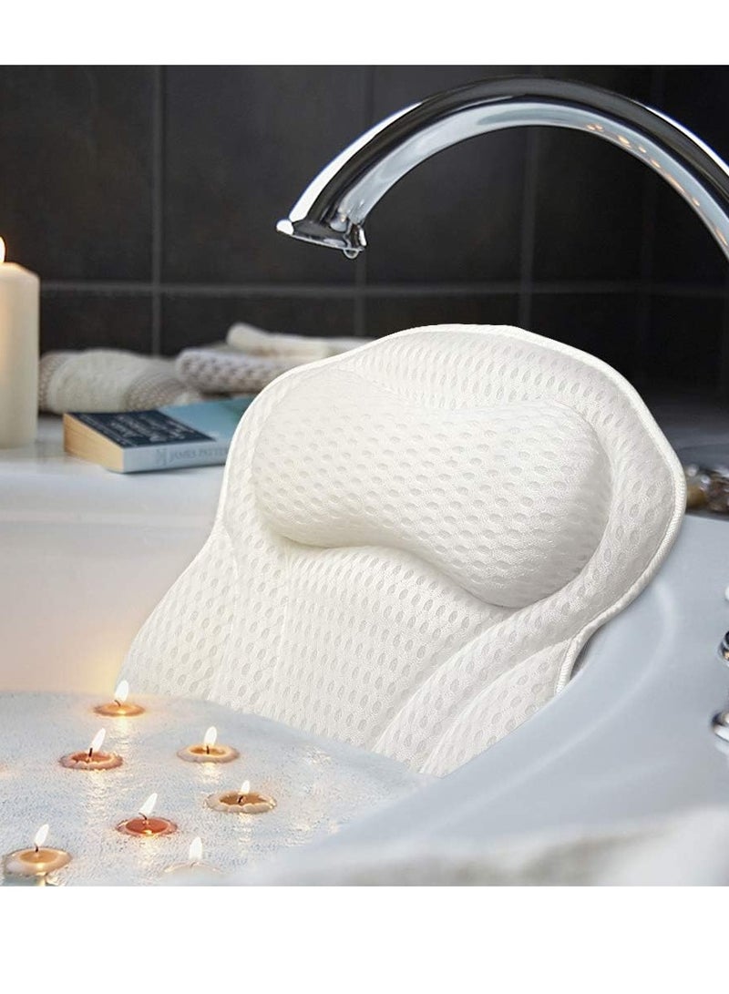 AmazeFan AmazeFan Luxury Bath Pillow, Ergonomic Bathtub Spa Pillow with 4D Air Mesh Technology and 6 Suction Cups, Helps Support Head, Back, Shoulder and Neck, Fits All Bathtub, Hot Tub and Home Spa(US Patent)  - Image 1