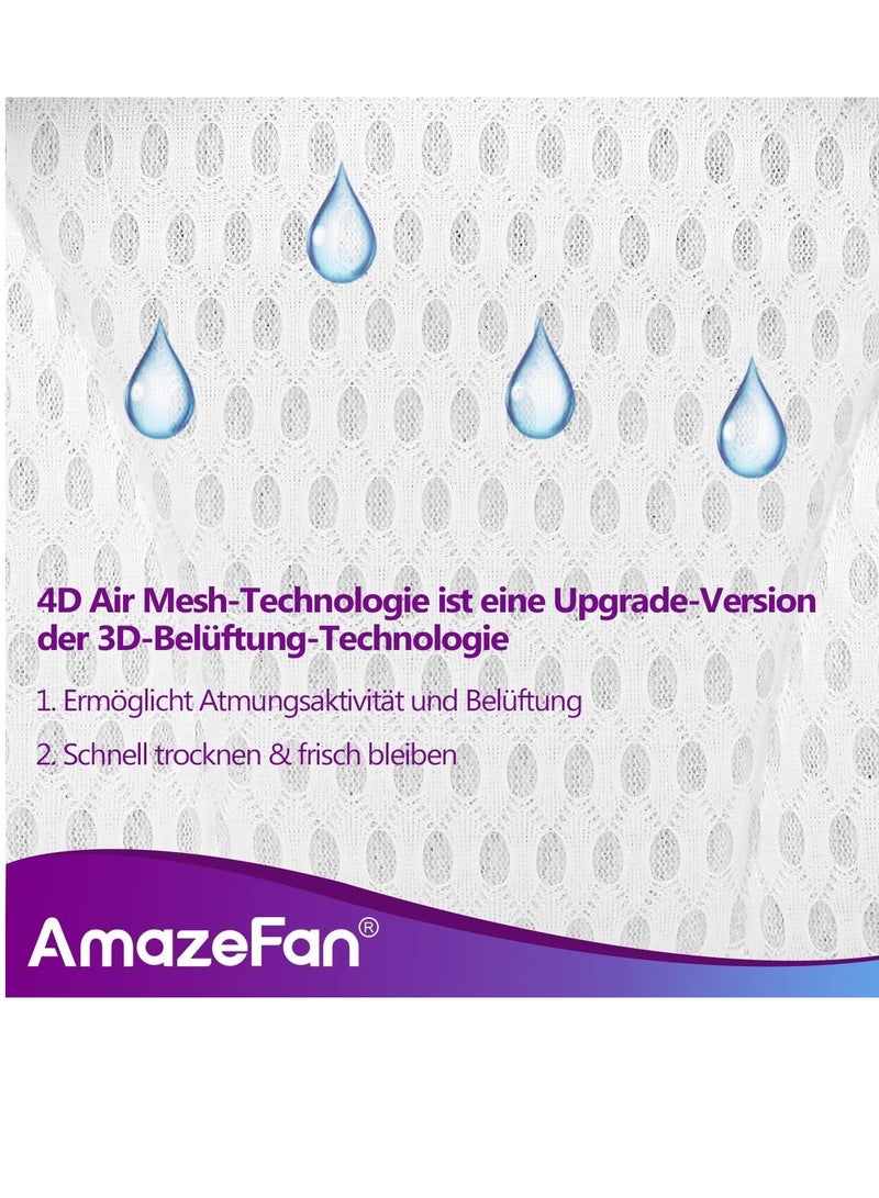 AmazeFan AmazeFan Luxury Bath Pillow, Ergonomic Bathtub Spa Pillow with 4D Air Mesh Technology and 6 Suction Cups, Helps Support Head, Back, Shoulder and Neck, Fits All Bathtub, Hot Tub and Home Spa(US Patent)  - Image 4