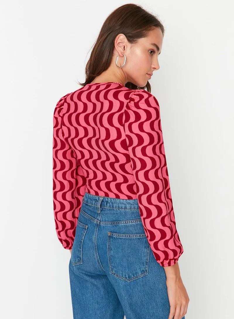 trendyol V-Neck Knitted Crop Top