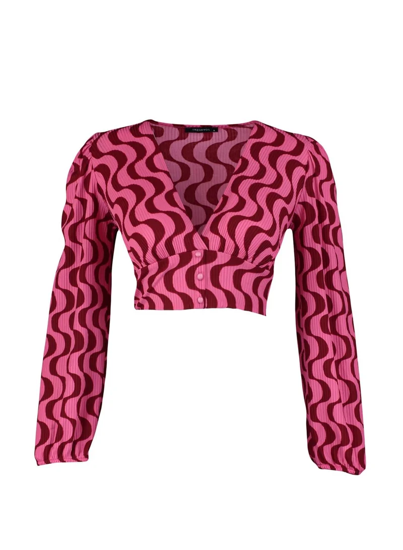 trendyol V-Neck Knitted Crop Top