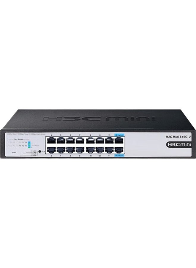 H3C 16-Port Gigabit Switch, Unmanaged Enterprise-Grade Switch, Network Cable Splitter, Built-In Mounting Ears, Rack-Mountable, Mini S16G-U - Image 2